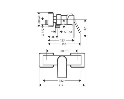 Hansgrohe Vernis Shap Смеситель для душа, однорычажный, цвет: матовый черный . 71650670 Hansgrohe Vernis Shap Смеситель для душа, однорычажный, цвет: матовый черный . 71650670