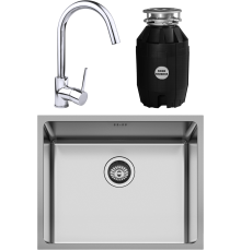 Комплект Мойка кухонная Seaman Eco Roma SMR-5444A + Смеситель Domaci Равенна DC-3004 хром + Измельчитель Bone Crusher BC 810-AS
