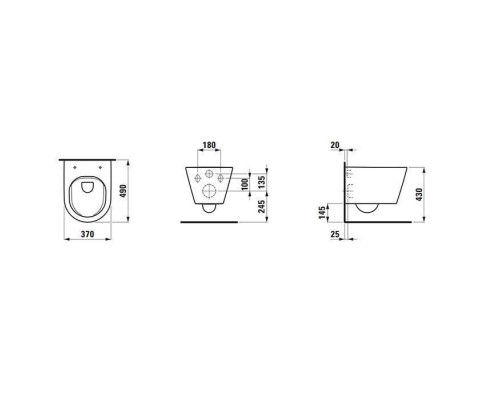 Laufen Kartell Унитаз подвесной 54х37см, безободковый, c покрытием LCC, цвет: черный матовый. 8.2033.7.716.000.1 Laufen Kartell Унитаз подвесной 54х37см, безободковый, c покрытием LCC, цвет: черный матовый. 8.2033.7.716.000.1