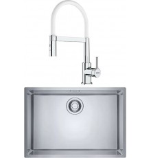 Комплект Мойка Franke Felix FEX 210-60 нержавеющая сталь + Смеситель Lina Semi-pro хром, белый
