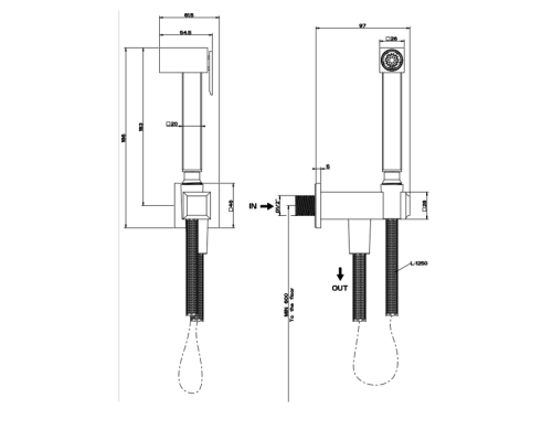 Gessi Eleganza Гигиенический душ, цвет: хром. 46285#031
