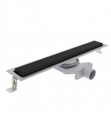 Plumberia Selection Трап душевой PS IN-TILE 6x80 2устор. накладка из нерж.стали, комбинир.затвор с горизонт. Выпуском Ду 50мм,40л/мин, цвет: черный матовый. PST80NO