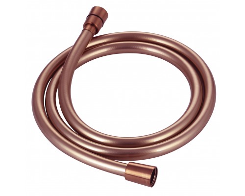AQM1502BС Шланг душевой, ПВХ, 1500 мм, с латун конич гайкой и защитой от скруч, медь шлифованная AQM1502BC