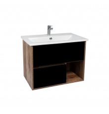 Тумба с раковиной VIANT Люксембург 75 подвесная, матовая черная