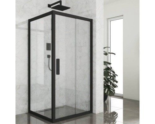 Душевой уголок Kubele DE019 S-CLN-BLMT 120х120 см, профиль матовый черный
