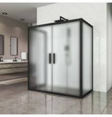 Душевой уголок Kubele DE019 R4U-MAT-BLMT 140х80 см, профиль матовый черный