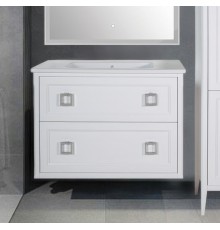Тумба с раковиной ASB-Woodline Рома 80П подвесная, белая