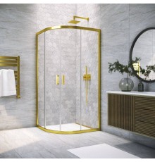 Душевой уголок Vegas Glass ZS Tur Novo h1900 80 09 01 профиль золото, стекло прозрачное