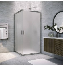 Душевой уголок Vegas Glass ZA Tur Novo h1900 80 08 10 профиль глянцевый хром, стекло сатин
