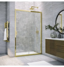 Душевая дверь в нишу Vegas Glass ZP Tur Novo h1900 100 09 01 профиль золото, стекло прозрачное