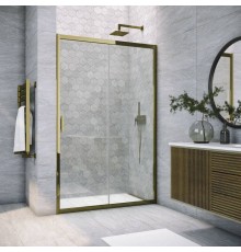 Душевая дверь в нишу Vegas Glass ZP Tur Novo h1900 115 05 01 профиль бронза, стекло прозрачное
