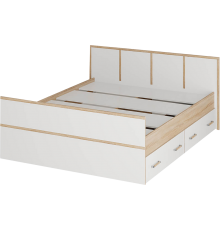 Кровать БТС Сакура Light 160x200 дуб сонома, белая