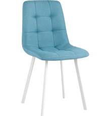 Стул Stool Group Chilly рогожка голубая, ножки белые