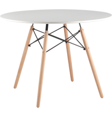 Обеденный стол Stool Group DSW D60 60x60 см, белый, ножки бук