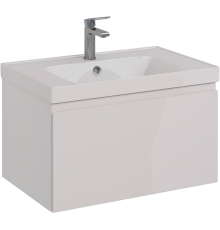 Тумба с раковиной Lemark Veon mini 70 белая глянцевая, 1 ящик