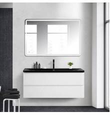 Мебель для ванной комнаты BelBagno Albano 120 подвесная, bianco lucido, черная матовая раковина