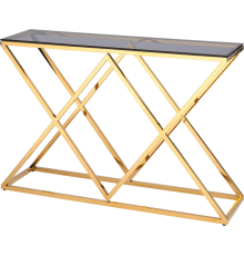 Консоль Stool Group Инсигния 115x30 см, стекло smoke, сталь золото