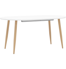 Обеденный стол Stool Group Берген 160x90 см, раскладной, белый, ножки светлое дерево