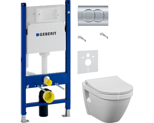 Комплект Унитаз подвесной VitrA S50 7740B003-0850 с бидеткой + Крышка 801-003-019 с микролифтом + Инсталляция Geberit Duofix Delta 458.149.21.1 с кнопкой смыва, хром + Шумоизоляция 156.050.00.1