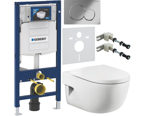 Комплект Унитаз подвесной Roca Meridian 346247000 + Крышка 8012A200B + Инсталляция Geberit Duofix UP 320 111.300.00.5 + Кнопка Sigma 01 115.770.21.5 хром + Крепления 111.815.00.1 к стене + Шумоизоляция 156.050.00.1