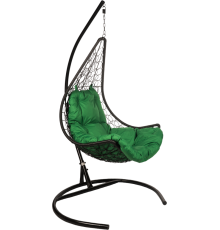 Садовое кресло BiGarden Wind Black черное, подушка зеленая