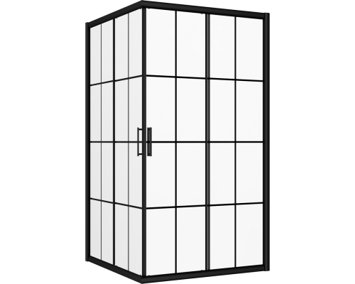 Душевой уголок DIWO Клин 100х100, профиль черный матовый (Ненадлежащее качество: скол, царапины на профиле)