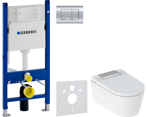Комплект Унитаз подвесной Geberit AquaClean Sela 146.224.21.1 вставка глянцевый хром + Инсталляция Duofix Delta 458.163.21.1 с кнопкой смыва, хром + Шумоизоляция 156.050.00.1 Комплект Унитаз подвесной Geberit AquaClean Sela 146.224.21.1 вставка глянцевый хром + Инсталляция Duofix Delta 458.163.21.1 с кнопкой смыва, хром + Шумоизоляция 156.050.00.1