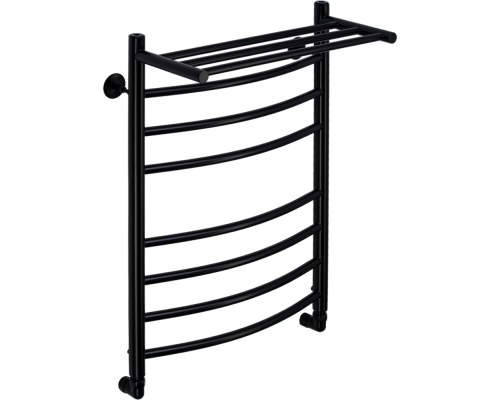 Полотенцесушитель водяной Comfysan Noumi W-8 80х50 черный матовый, с полкой