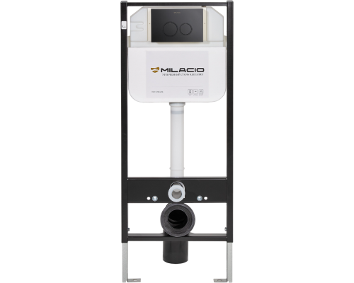Система инсталляции для унитазов Milacio Standart MCU.200.203, с кнопкой смыва черной матовой