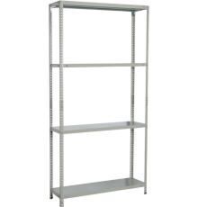 Стеллаж BRABIX MS Plus 185х30-4 с регулируемыми опорами, серый