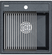 Мойка кухонная Paulmark Stepia + Step PM115051-DG+R375-BS графит
