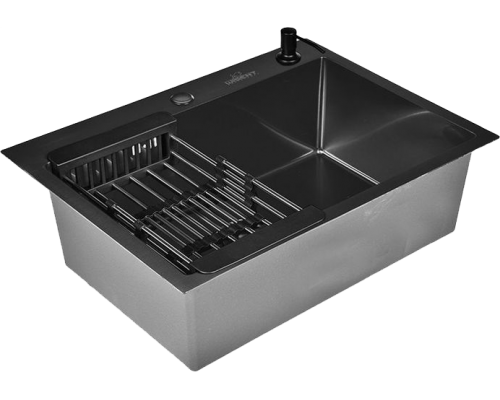 Мойка кухонная Wisent WS37050B с PVD покрытием, с раздвижным коландером и дозатором