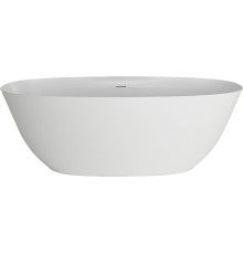 Ванна из искусственного камня Plumberia Selection Veloma 170x75 см, отдельностоящая, овальная, с декоративными ножками, со сливом-переливом, с донным клапаном, белая матовая, фурнитура белая