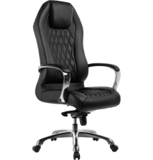 Кресло руководителя Woodville Damian black, опора satin chrome