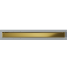 Душевой трап (лоток) CK DRAIN AQCP11-70 Plain GOLD 70 см, щелевая решетка из нержавеющей стали, золото, с рамкой (Ненадлежащее качество: потертости на поверхности ду