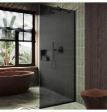 Душевая перегородка Maybahglass MGD-704-6у 69 см, профиль черный, стекло графит матовое