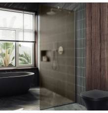 Душевая перегородка Maybahglass MGD-697-5у 79 см, профиль хром матовый, стекло бронза матовое