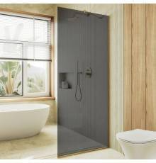 Душевая перегородка Maybahglass MGD-698-3у 79 см, профиль золото, стекло графит