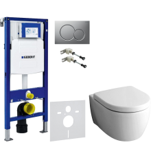 Комплект Унитаз подвесной Geberit iCon 204060000 + Крышка 574130000 + Крепления Duofix 111.815.00.1 к стене + Шумоизоляция 156.050.00.1 + Инсталляция UP 320 111.300.00.5 + Кнопка Sigma 01 115.770.JQ.5 лакированная, матовый хром