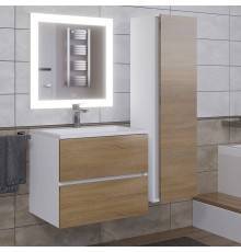Мебель для ванной комнаты Uperwood Barsa 60 подвесная, белая, дуб сонома