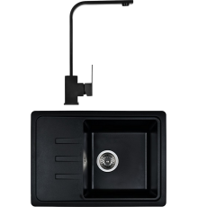 Комплект Мойка кухонная Wisent MW620-26 антрацит + Смеситель WP49-098-6-26 антрацит