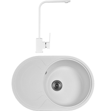 Комплект Мойка кухонная Wisent MWR760-28 вайт + Смеситель WP49-098-6-28 вайт