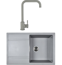 Комплект Мойка кухонная Wisent MW780-29 грэй + Смеситель W4998-4-29 грэй