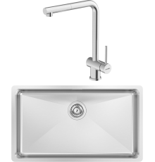 Комплект Мойка кухонная Kantera Zeffiro ZFR140-F diamond + Смеситель Piato 44713