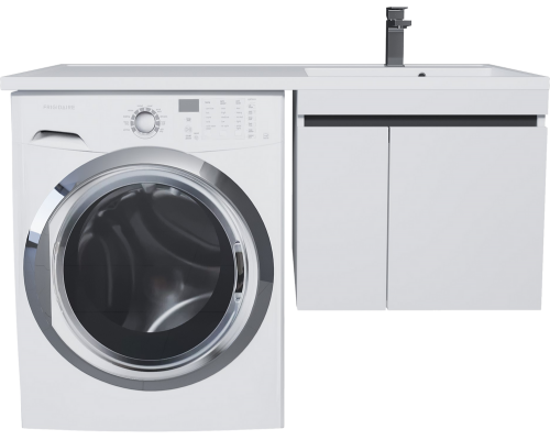 Тумба под раковину Uperwood Magenta 60 под стиральную машину, подвесная, белая, графит, с дверцами