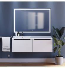 Мебель для ванной комнаты Uperwood Tanos 120 L подвесная, белая, графит