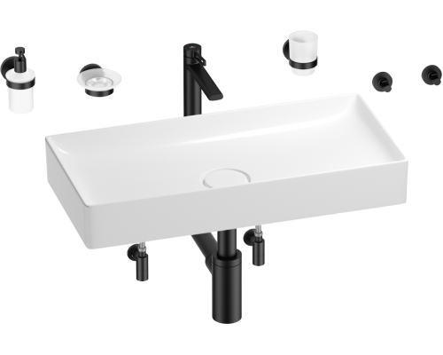 Комплект Wellsee Pure BY Wellsee 201006457 белый глянцевый, черный матовый, 9 в 1