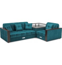 Угловой диван Mebel-Ars Прага бархат сине-зеленый star velvet 43 black green