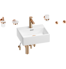 Комплект Wellsee Graceful Pro 201006644 белый глянцевый, розовое золото, 9 в 1