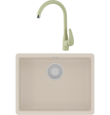 Комплект Мойка кухонная Lemark Sinara 540-U 9910078 шампань + Смеситель Linara LM0405PSH шампань